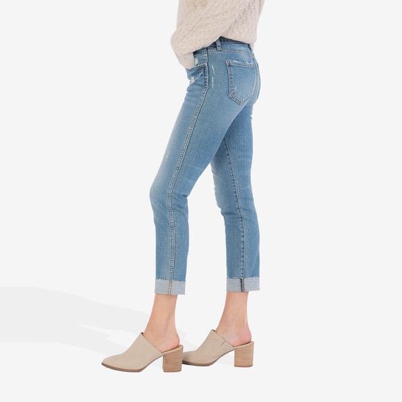 Kut From The Kloth Catherine High-Rise Fab Ab Boyfriend Jeans size 12 Benign - Picture 3 of 13